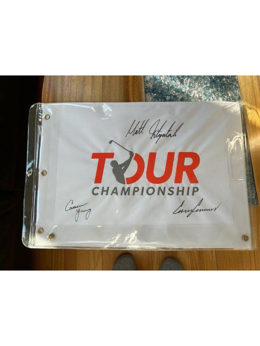 PGA Championship Tour triple signed flag in carrying case